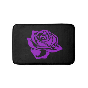 Tapis de bain de rose et de noir de pourpre