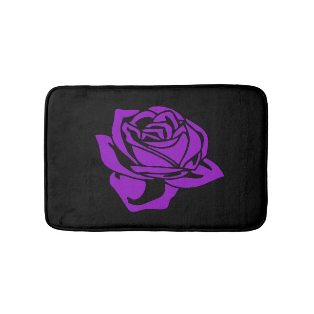 Tapis de bain de rose et de noir de pourpre (Devant)