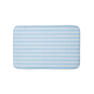 Tapis de bain de style plage bleu rayé sur fond bl
