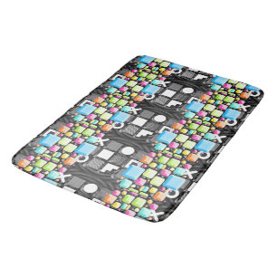 Tapis De Bain Déco Cubiste Géométrique Futuriste