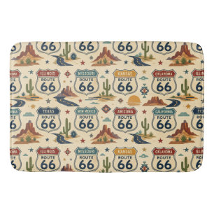 Tapis De Bain Décor de salle de bain Bouclier d'État route 66