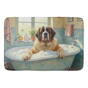 Tapis De Bain Décor de salle de bain cosy Saint Bernard au bain