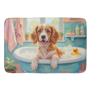 Tapis De Bain Décor de salle de bain joyeux avec épagneul breton