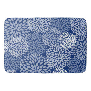 Tapis De Bain Décor de salle de bains de fleurs de blanc de