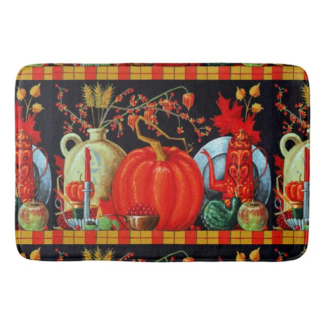 Tapis De Bain Décoration Citrouille Festive d'automne (Devant)