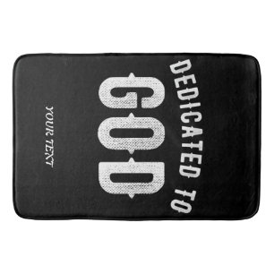 TAPIS DE BAIN DÉDIÉ À DIEU PERSONNALISABLE COOL TEXTE BLANC