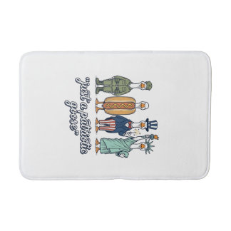 Tapis De Bain Défilé d'oies patriotiques Chemise vectorielle vin