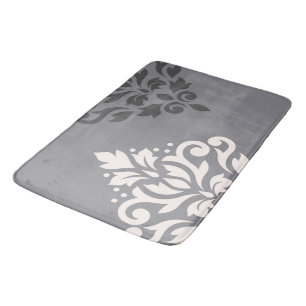 Tapis De Bain Défiler Damask Art I Cream & Gris
