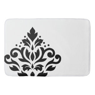 Tapis De Bain Défiler Damask Off-set I Noir sur Blanc