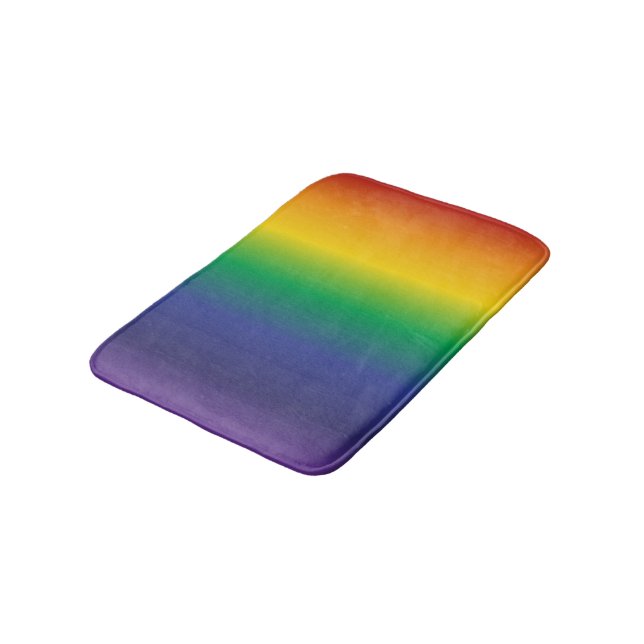 Tapis De Bain Dégradé arc-en-ciel strié (Angle)