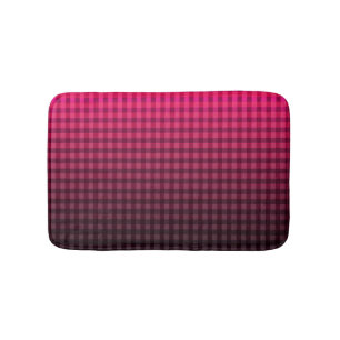 Tapis De Bain Dégradé de motif rouge et noir à damiers