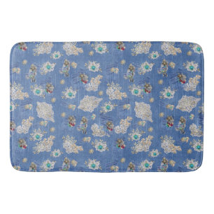 Tapis De Bain Denim Jean poches, chatons et dentelle Motif de ré