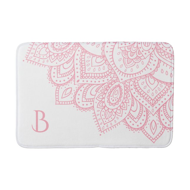 Tapis De Bain Dentelle rose Fille Mandala (Devant)