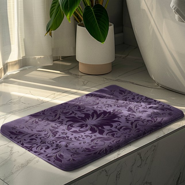 Tapis De Bain Dentelle violette en aluminium brossé métallisé vi (Créateur téléchargé)