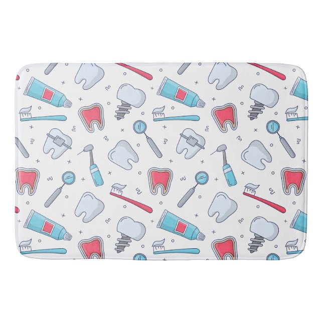 Tapis De Bain Dents et outils Motif dentaire (Devant)