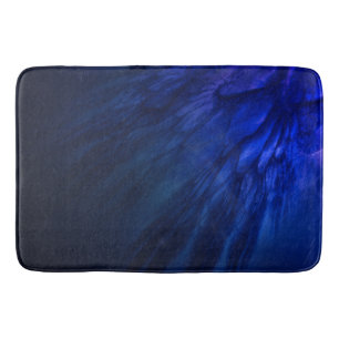 Tapis De Bain Des ailes mystiques aux plumes bleues profondes