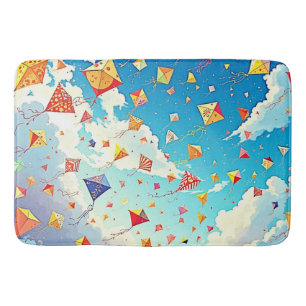 Tapis De Bain Des cerfs-volants joyeux grimpent en flèche