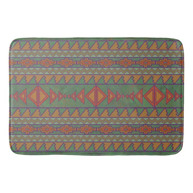 Tapis De Bain Desert Sud-Ouest Sagebrush Green Design géométriqu (Devant)