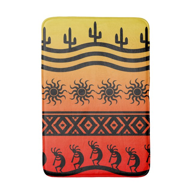 Tapis De Bain Desert Sun Cactus Design sud-ouest Kokopelli (Devant (Vertical))