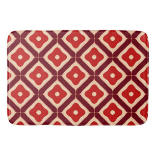 Tapis De Bain Design abstrait géométrique rouge