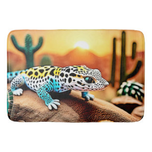 Tapis De Bain Design coloré Gecko Rocks