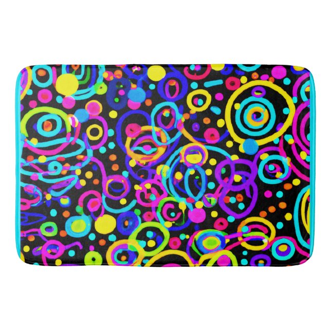 Tapis De Bain Design d'art Motif en néon dynamique (Devant)