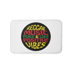 Tapis De Bain Design de reggae avec des paroles et des citations