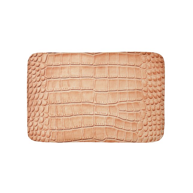 Tapis De Bain Design en cuir de reptile orange (Devant)