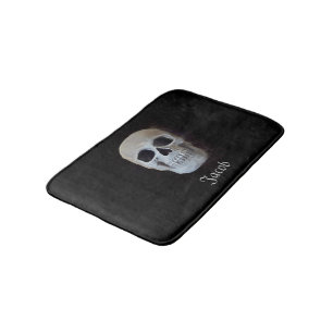 Tapis De Bain Design gothique tendance noir et blanc crâne