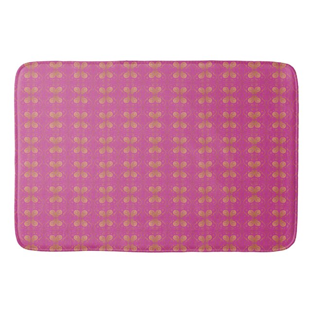 Tapis De Bain Design rose et or (Devant)