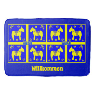 Tapis De Bain design scandinave, cheval suédois, personnalisati