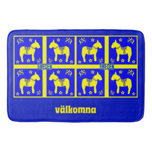 Tapis De Bain design scandinave, Cheval suédois, Personnaliser,