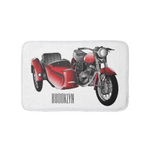 Tapis De Bain dessin animé de la moto Sidecar