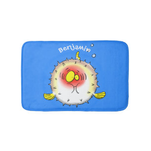 Tapis De Bain Dessin animé de poisson porc-épic drôle poisson-gl