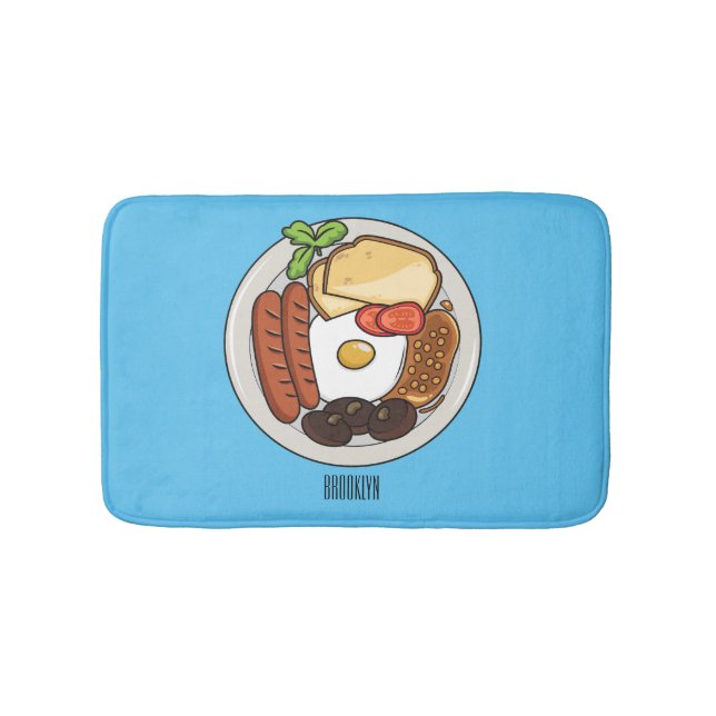 Tapis De Bain dessin animé du petit-déjeuner anglais (Devant)