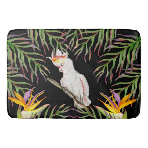 Tapis De Bain Dessin d'aquarelle d'un perroquet de cacatoès
