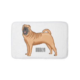 Tapis De Bain dessin humoristique chinois de chien Shar-Pei