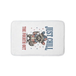 Tapis De Bain Détendez-vous pour le quatrième patriotique Raccoo