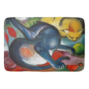 Tapis De Bain Deux Cats, Blue and Yellow, Franz Marc
