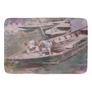 Tapis De Bain Deux garçons en bateau (par Theodore Robinson)