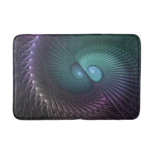 Tapis De Bain Deux spirales colorées Art Abstrait Fractal modern