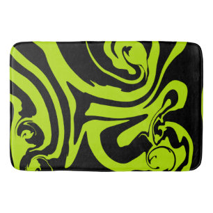 Tapis De Bain Déversement - Lime vert et noir