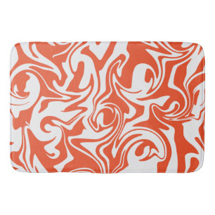 Tapis De Bain Déversement - Orange et blanc