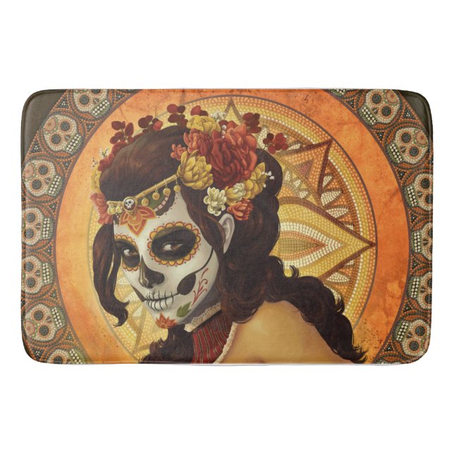 Tapis De Bain Dia De Los Muertos Throw Pillow (Devant)
