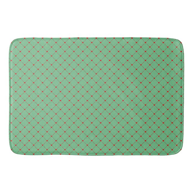Tapis De Bain Diamond Shaped Red Heart & Line Art (Devant)