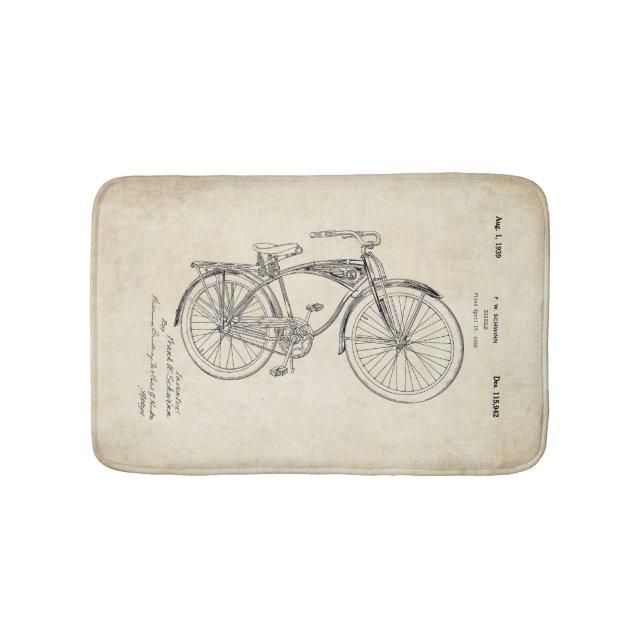 Tapis de bain d'impression de brevet de bicyclette (Devant)