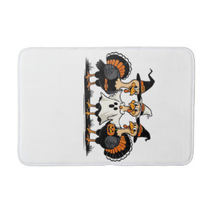 Tapis De Bain Dinde Halloween Boo, Dinde de Thanksgiving, Épouva