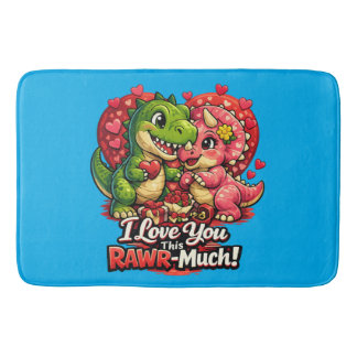 Tapis De Bain Dino Hearts Rawr Much Valentine,Couple Anniversary