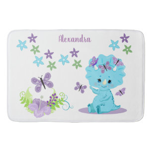 Tapis De Bain Dinosaure floral personnalisé pour bébé