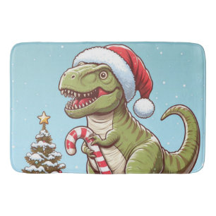 Tapis De Bain Dinosaure sucre de canne de Noël mignon